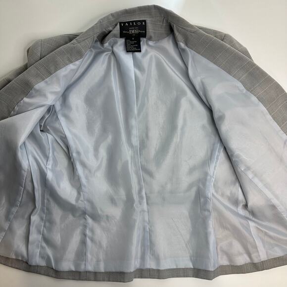 Tailor B. Moss Gray Plaid 3 Button Blazer Suit Jacket Womens Size 12 Career Work - Picture 9 of 11